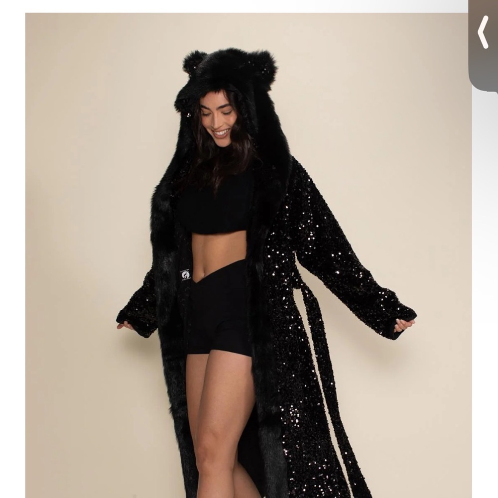 Spirithoods Sequin Faux Fur Hooded Coat with Cat Ears - NWT - Picture 3 of 3
